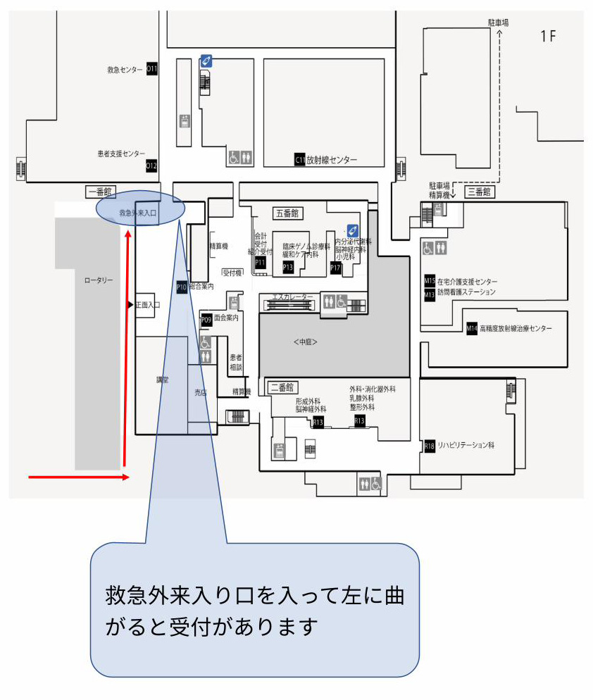新棟の案内図